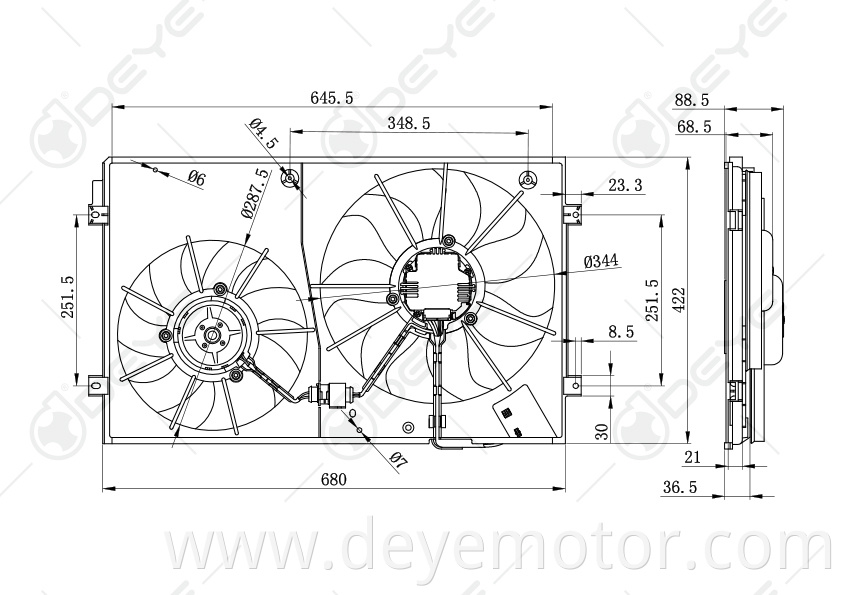 1K0121207BB T 1K0959455P EA 1K0959455R DG ES cooling radiator fans for A3 VW TOURAN SKODA OCTAVIA SEAT ALTEA